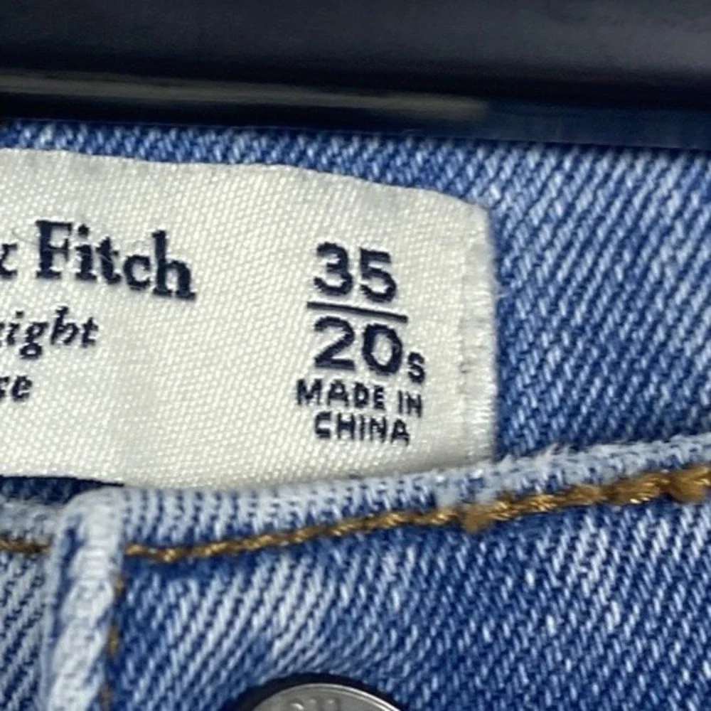 Abercrombie & Fitch 90's Slim Straight Ultra High‎ Rise Curve Love Jeans 35 20s